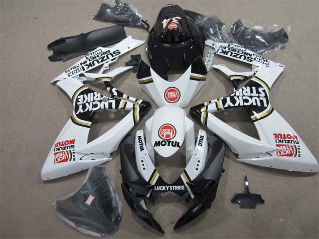 Cheapest 2006-2007 Black White Lucky Strike Motul Suzuki GSXR600 Bike Fairing UK