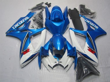 Cheapest 2006-2007 Blue White Suzuki GSXR600 Motorbike Fairing Kits UK