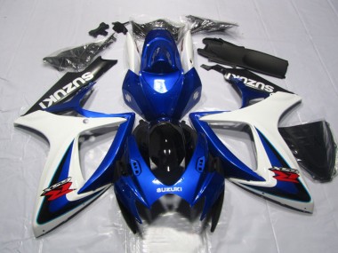 Cheapest 2006-2007 Blue White Suzuki GSXR600 Motorcycle Fairings Kits UK