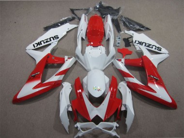 Cheapest 2008-2010 White Red Suzuki GSXR600 Motorcyle Fairings UK