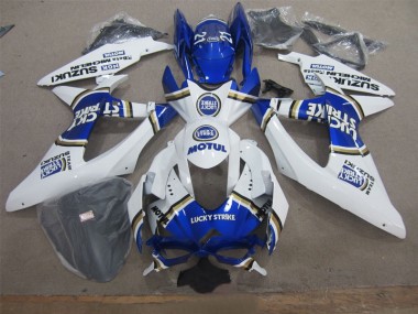 Cheapest 2008-2010 White Lucky Strike Blue Motul Suzuki GSXR600 Motor Fairings UK