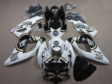 Cheapest 2008-2010 White Lucky Strike Black Motul Suzuki GSXR600 Motorbike Fairings UK