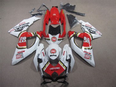 Cheapest 2008-2010 White Lucky Strike Red Motul Suzuki GSXR600 Motorbike Fairing UK
