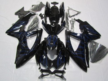 Cheapest 2008-2010 Black Blue Flame Suzuki GSXR600 Bike Fairing UK