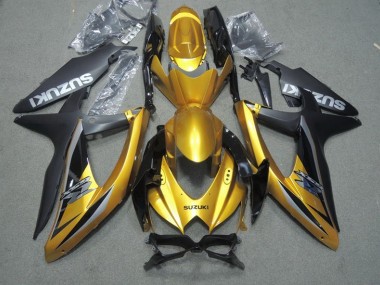 Cheapest 2008-2010 Black Gold Suzuki GSXR600 Motor Bike Fairings UK
