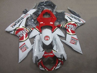 Cheapest 2011-2021 White Lucky Strike Red Motul Suzuki GSXR600 Motorcycle Fairings Kits UK