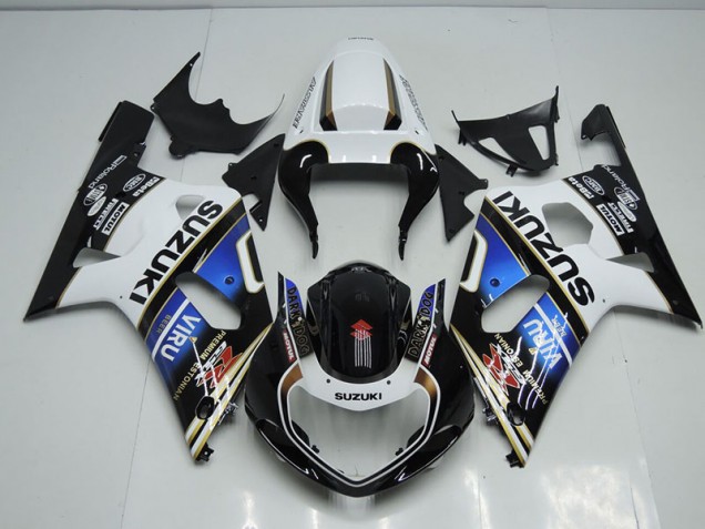 Cheapest 2001-2003 Black White Blue Viru Suzuki GSXR750 Bike Fairings UK Cheapest 2001-2003 Black White Blue Viru Suzuki GSXR750 Bike Fairings UK