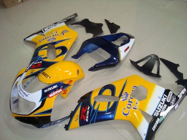 Cheapest 2001-2003 Yellow Blue Corona Extra Motul Suzuki GSXR750 Motorcycle Fairings Kits UK