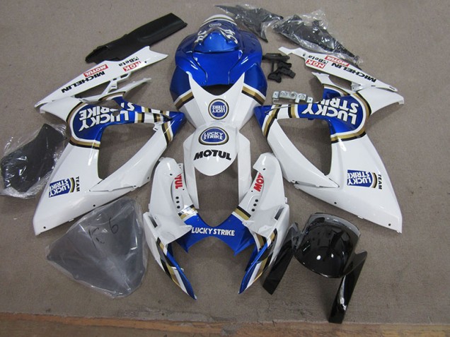 Cheapest 2006-2007 Blue White Lucky Strike Motul Suzuki GSXR750 Motorbike Fairings UK