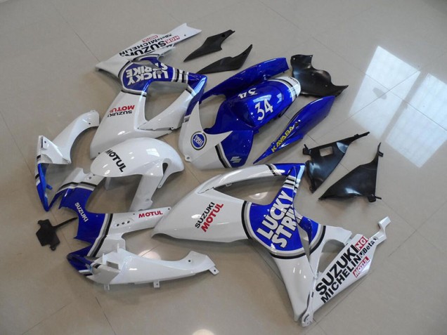 Cheapest 2006-2007 Blue White Lucky Strike Motul 34 Suzuki GSXR750 Motorcycle Fairing Kit UK Cheapest 2006-2007 Blue White Lucky Strike Motul 34 Suzuki GSXR750 Motorcycle Fairing Kit UK