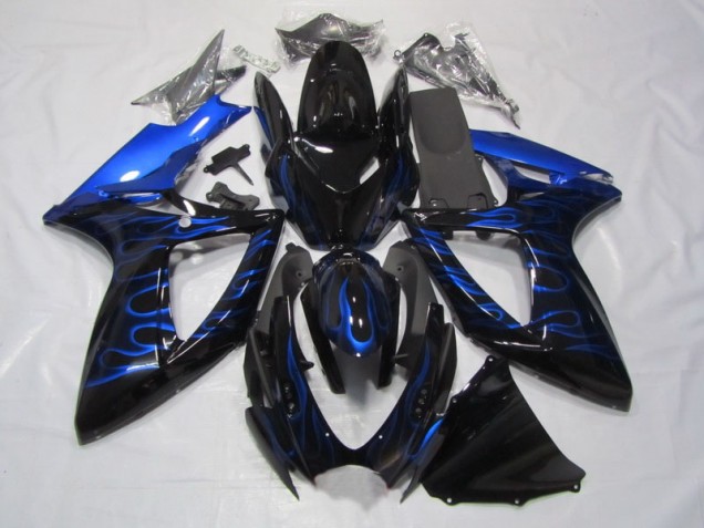 Cheapest 2006-2007 Black Blue Flame Suzuki GSXR750 Bike Fairings UK Cheapest 2006-2007 Black Blue Flame Suzuki GSXR750 Bike Fairings UK