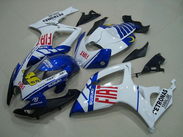 Cheapest 2006-2007 White Blue Fiat 46 Suzuki GSXR750 Motor Bike Fairings UK