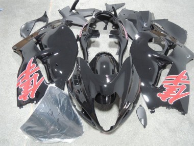 Cheapest 1996-2007 Black Red Decal Suzuki GSXR1300 Hayabusa Motorcycle Fairings Kit UK
