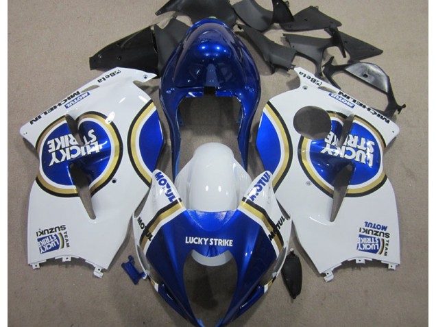 Cheapest 1996-2007 White Lucky Strike Blue Motul Suzuki GSXR1300 Hayabusa Motorbike Fairings UK