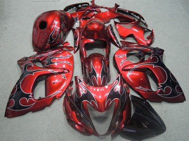 Cheapest 2008-2019 Red Black Flame Suzuki GSXR1300 Hayabusa Motorcyle Fairings UK