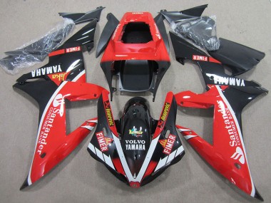 Cheapest 2004-2006 Red Black White Santander Yamaha YZF R1 Motorbike Fairings UK