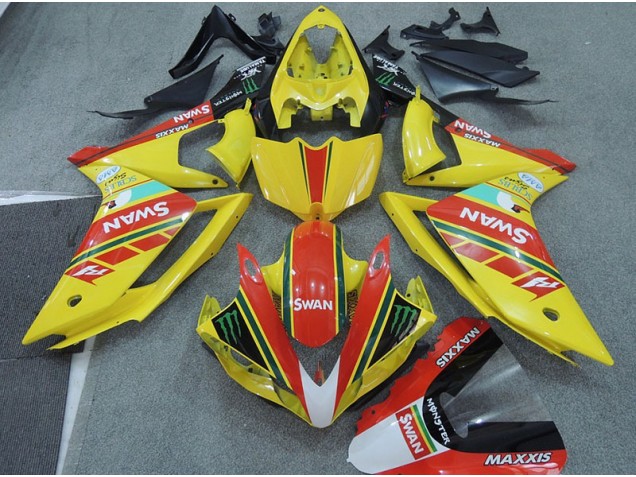 Cheapest 2007-2008 Yellow Red Swan Yamaha YZF R1 Moto Fairings UK Cheapest 2007-2008 Yellow Red Swan Yamaha YZF R1 Moto Fairings UK