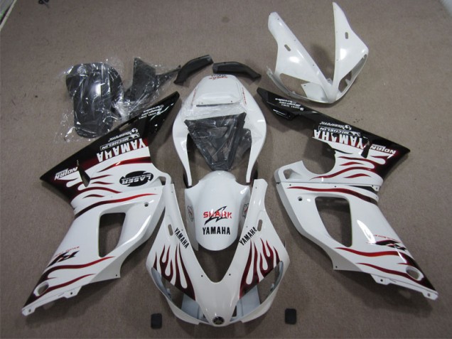 Cheapest 2009-2011 White Black Red Shark Yamaha YZF R1 Bike Fairing Kit UK