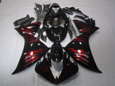 Cheapest 2009-2011 Black Red Flame Yamaha YZF R1 Motor Fairings UK