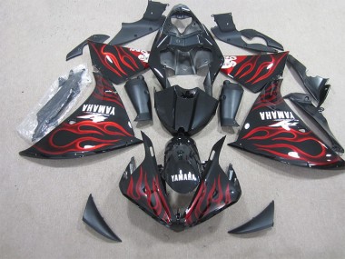 Cheapest 2012-2014 Black Red Flame Yamaha YZF R1 Motor Fairings UK