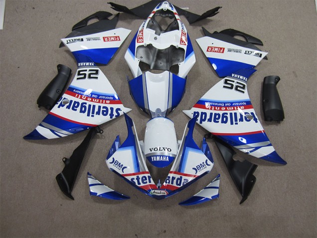 Cheapest 2012-2014 White Blue Volvo Sterilgarda 25 Yamaha YZF R1 Motorcycle Fairings Kit UK Cheapest 2012-2014 White Blue Volvo Sterilgarda 25 Yamaha YZF R1 Motorcycle Fairings Kit UK