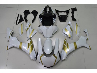 Cheapest 2015-2019 White with Gold Decal Yamaha YZF R1 Motor Fairings UK