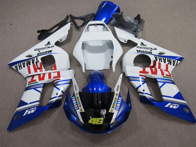 Cheapest 1998-2002 White Blue Fiat 46 Yamaha YZF R6 Motorcycle Fairings Kits UK Cheapest 1998-2002 White Blue Fiat 46 Yamaha YZF R6 Motorcycle Fairings Kits UK