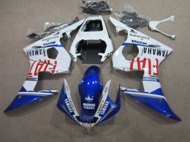 Cheapest 2003-2005 White Blue Motul Fiat Yamaha YZF R6 Motorcycle Fairings Kits UK