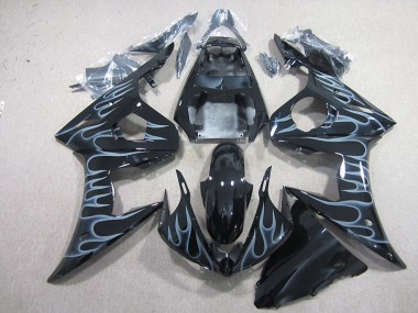 Cheapest 2003-2005 Black with Flame Yamaha YZF R6 Motorcyle Fairings UK