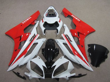 Cheapest 2006-2007 White Black Red Yamaha YZF R6 Replacement Motorcycle Fairings UK