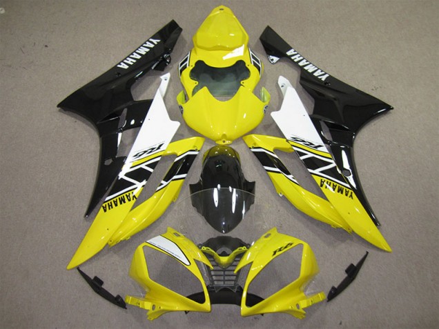 Cheapest 2006-2007 Yellow Black Decal Yamaha YZF R6 Motorcycle Fairings Kits UK