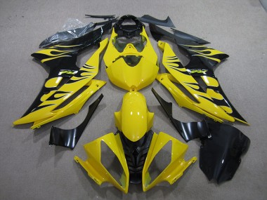 Cheapest 2008-2016 Yellow Black Flame Yamaha YZF R6 Motor Bike Fairings UK