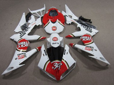 Cheapest 2008-2016 Red White Lucky Strike Yamaha YZF R6 Replacement Motorcycle Fairings UK